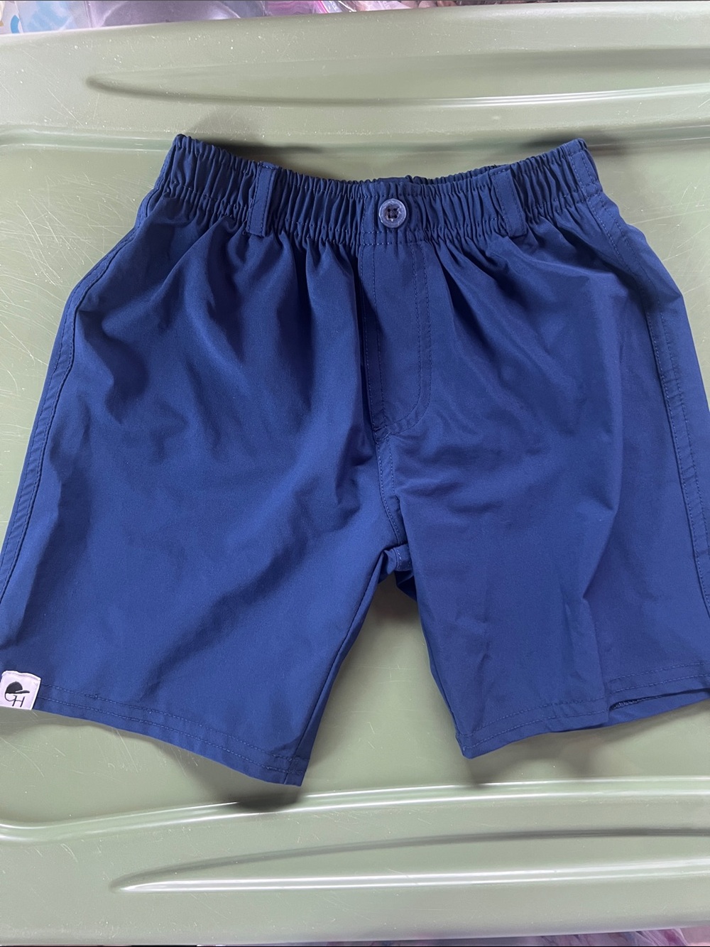 Boys Elastic Waist Navy Blue Shorts